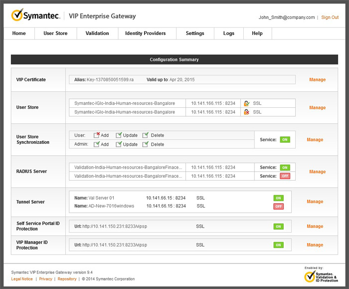 Symantec VIP Enterprise Gateway